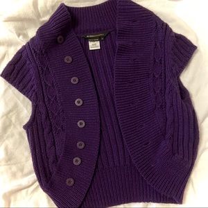 BCBGMaxazria Purple Wool Knit Shrug Vest